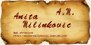 Anita Milinković vizit kartica